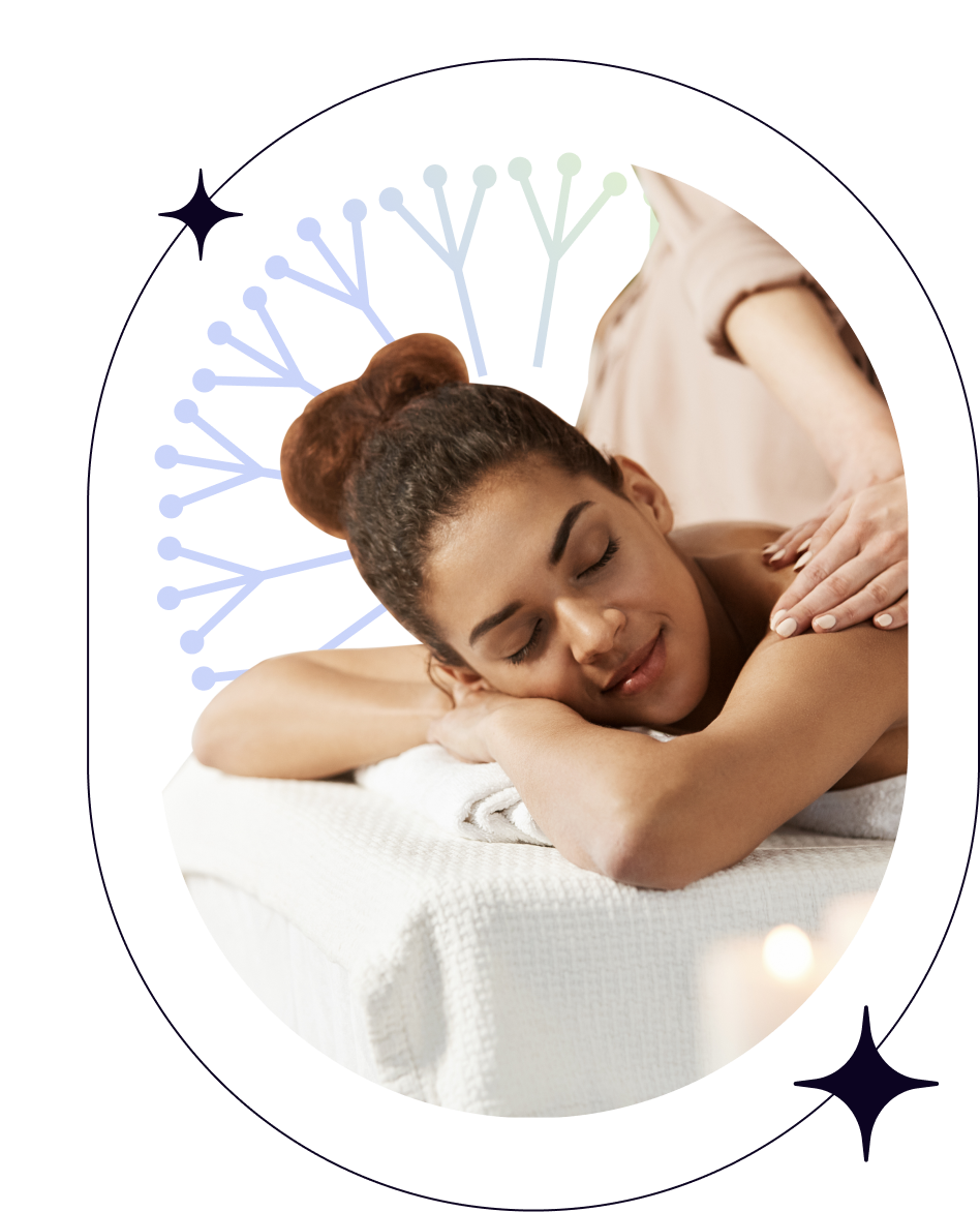 Mulher relaxando em um spa